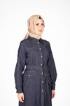 Lacivert Denim Tunik Pantolon Tesettür Takım