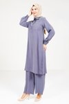 Lacivert Rahat Kesim Pantolon Tunik Tesettür Takım