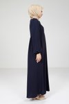 Lacivert Robalı Tesettür Elbise