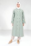 Mint Yeşil Düğmeli Giy Çık Kap
