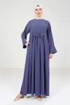 Mor Çıtçıtlı Tesettür Elbise
