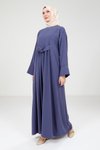 Mor Çıtçıtlı Tesettür Elbise