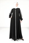 Siyah Biye Detaylı Ferace