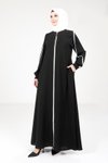 Siyah Biye Detaylı Ferace