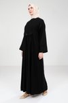 Siyah Çıtçıtlı Tesettür Elbise