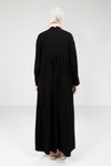 Siyah Çıtçıtlı Tesettür Elbise