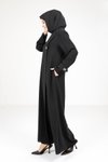 Siyah Düğme Detaylı Ferace