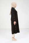Siyah Düğme Detaylı Giy Çık Kap