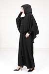 Siyah Fermuarlı Ferace