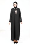Siyah Fularlı Tesettür Elbise