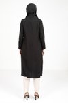 Siyah Kolu Apoletli Tesettür Tunik