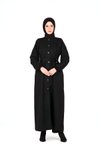 Siyah Ön Kısmı Düğmeli Ferace