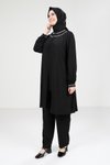 Siyah Pantolon Bluz Alt Üst Tesettür Takım
