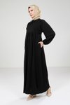 Siyah Robalı Tesettür Elbise