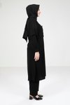 Siyah Rüzgarlıklı Alt Üst Tesettür Takım