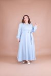 Bebe Mavi Büyük Beden Tesettür Abiye Elbise