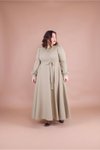 Fıstık Yeşili Soft Büyük Beden Tesettür Abiye Elbise