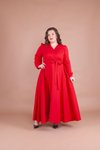 Kırmızı Büyük Beden Tesettür Elbise