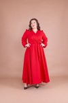 Kırmızı Büyük Beden Tesettür Elbise