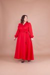 Kırmızı Büyük Beden Tesettür Elbise