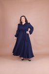 Lacivert Büyük Beden Tesettür Abiye Elbise