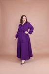 Mürdüm Büyük Beden Tesettür Abiye Elbise