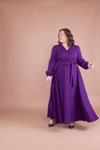 Mürdüm Büyük Beden Tesettür Abiye Elbise