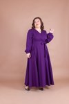 Mürdüm Büyük Beden Tesettür Abiye Elbise