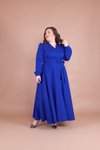 Sax Mavi Büyük Beden Tesettür Abiye Elbise