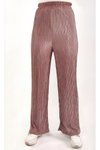 Kahverengi Bürümcük Kumaş Geniş Paça Tesettür Pantolon