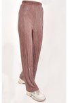Kahverengi Bürümcük Kumaş Geniş Paça Tesettür Pantolon