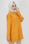 Oranj İki İp Kumaş Zincir Detaylı Tesettür Tunik