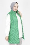 Yeşil Kapitone Cepli Tesettür Yelek
