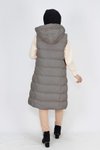 Gri Dolum Şişme Cepli Tesettür Yelek
