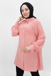 Pudra Ayna Düğme Detaylı Tesettür Tunik