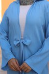 Bebe Mavisi Kimono İkili Bağlama Detaylı Tesettür Takım