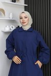 İndigo Gizli Patlı Trençkot