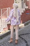 Lila Etnik Desen Kimono