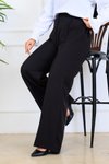 Siyah Dabıl Önü Dikiş Detaylı Pantolon