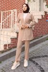 Vizon İkili Kimono Cep Detaylı Tesettür Takım