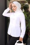 Beyaz Tesettür Gömlek