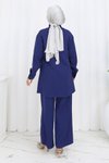 İndigo İkili Minimal Taşlı Tesettür Takım