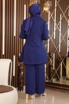 İndigo Kuşak Detaylı İkili Tesettür Takım