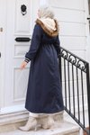 Lacivert Kapüşonlu Arma Detaylı Mont