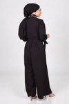 Siyah İnci Detaylı Elbise Tesettür Tulum