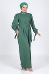 Zümrüt Elbise İnci Detaylı Tesettür Tulum