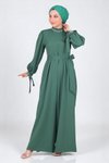 Zümrüt Elbise İnci Detaylı Tesettür Tulum
