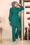 Zümrüt İkili Zincir Detaylı Tesettür Takım