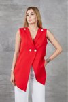 Kırmızı Atlas Tesettür Yelek