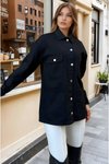 Siyah Oversize Gabardin Tesettür Ceket
